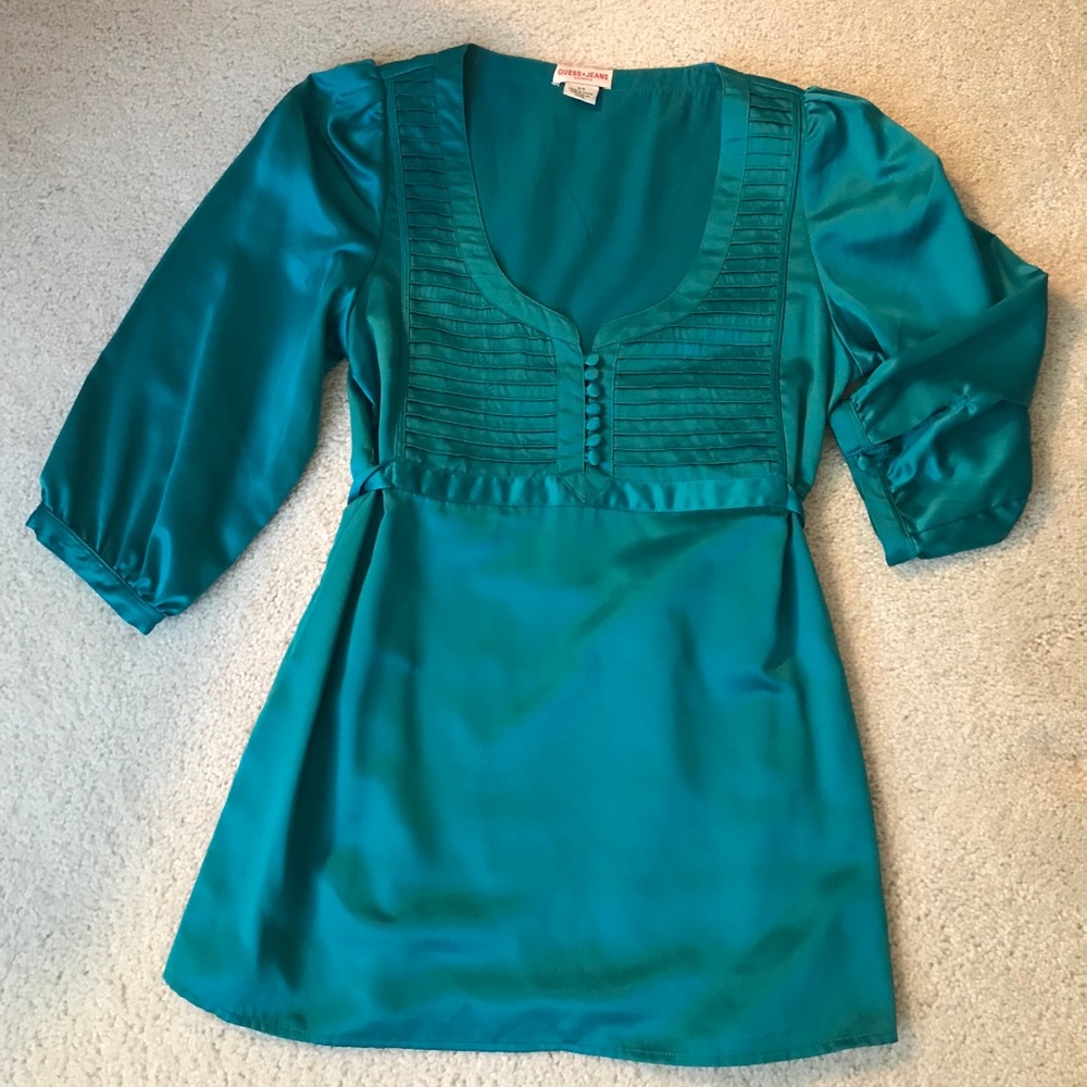 Guess Teal Silk Top - Picture 7 of 7